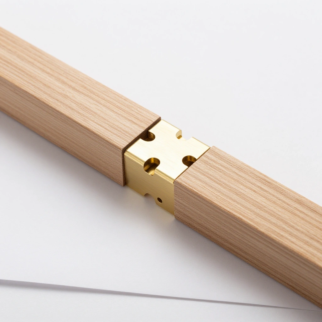 Assemblage en bois et laiton